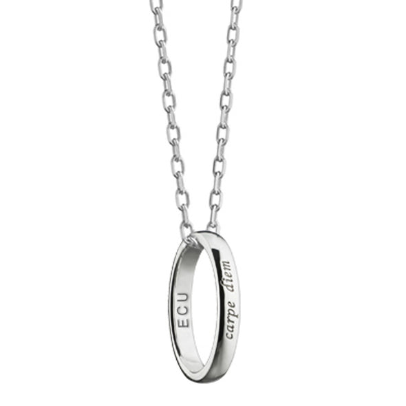 ECU Monica Rich Kosann "Carpe Diem" Poesy Ring Necklace in Silver Shot #1