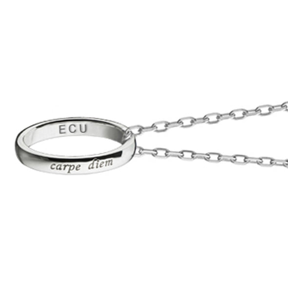 ECU Monica Rich Kosann "Carpe Diem" Poesy Ring Necklace in Silver Shot #3