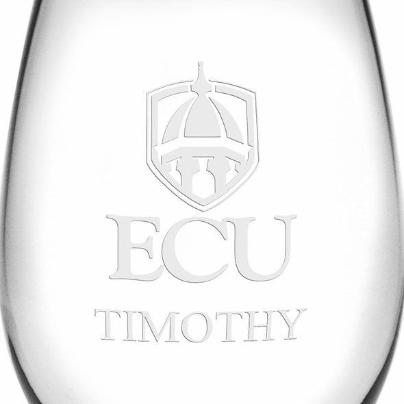 ECU Stemless Wine Glasses Made in the USA - Set of 2 Shot #3