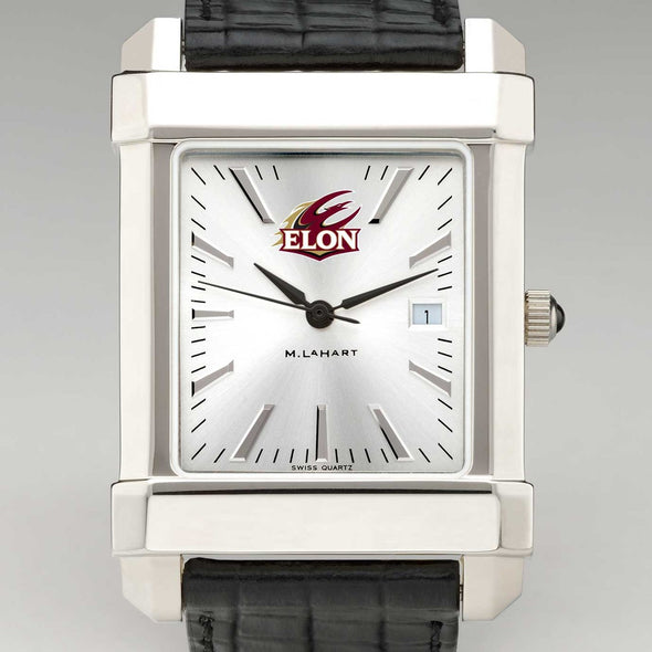 Elon Men's Collegiate Watch with Leather Strap Shot #1