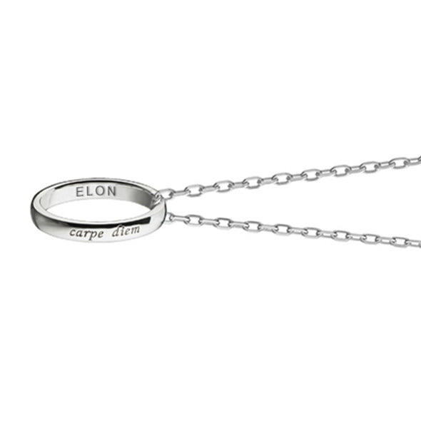 Elon Monica Rich Kosann "Carpe Diem" Poesy Ring Necklace in Silver Shot #3