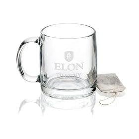 Elon University 13 oz Glass Coffee Mug Shot #1