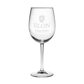 Elon University Red Wine Glasses - Set of 2 - Made in the USA Shot #1