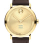 Emory Goizueta Business School Men's Movado BOLD Gold with Chocolate Leather Strap Shot #1