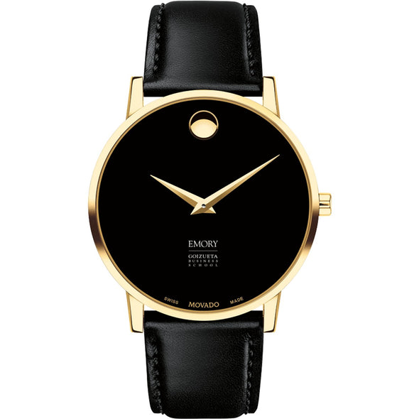 Emory Goizueta Men's Movado Gold Museum Classic Leather Shot #2