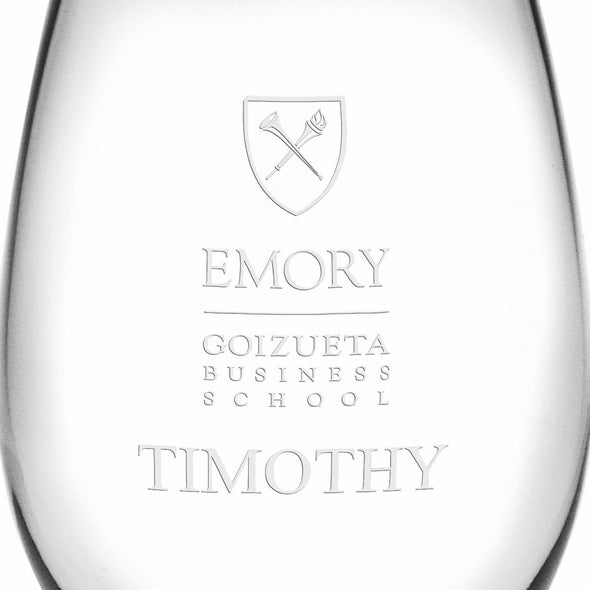 Emory Goizueta Stemless Wine Glasses Made in the USA - Set of 2 Shot #3