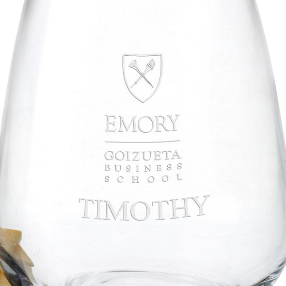Emory Goizueta Stemless Wine Glasses - Set of 2 Shot #3