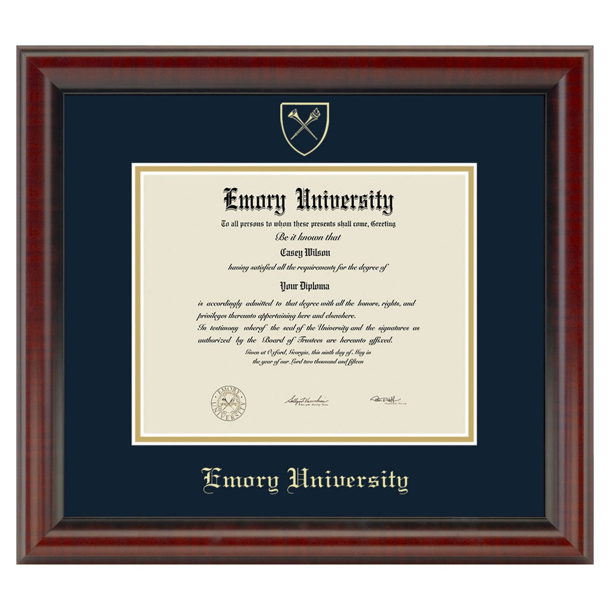 Official Emory Diploma Frame with Gold Medallion | M.LaHart & Co.