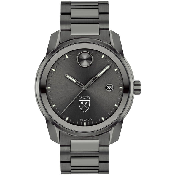 Emory University Men's Movado BOLD Gunmetal Grey with Date Window Shot #2