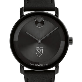 Emory University Men's Movado BOLD with Black Leather Strap Shot #1