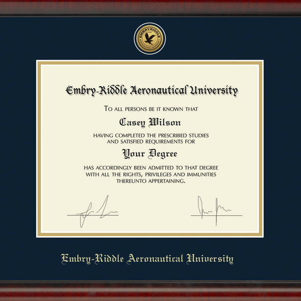 ERAU Diploma Frame - Gold Medallion Shot #2