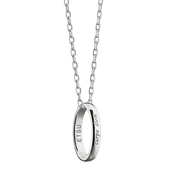 ETSU Monica Rich Kosann "Carpe Diem" Poesy Ring Necklace in Silver Shot #1