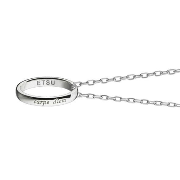 ETSU Monica Rich Kosann "Carpe Diem" Poesy Ring Necklace in Silver Shot #3