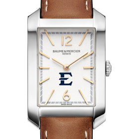 ETSU Women's Baume et Mercier 35X22mm Hampton Watch with Silver Dial & Tan Leather Strap Shot #1