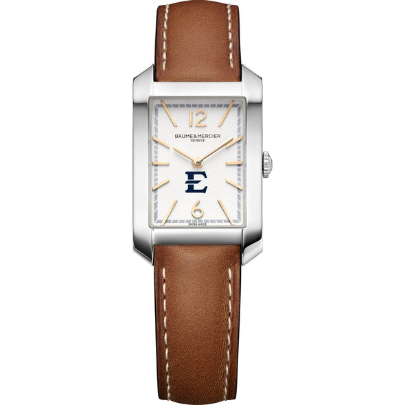 ETSU Women's Baume et Mercier 35X22mm Hampton Watch with Silver Dial & Tan Leather Strap Shot #2