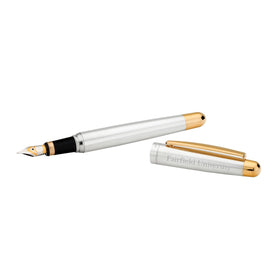 Fairfield Fountain Pen in Sterling Silver with Gold Trim Shot #1