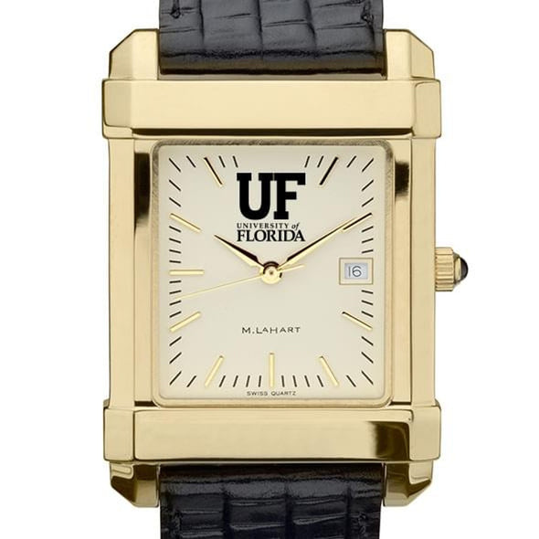 Florida Men's Gold Quad with Leather Strap Shot #1