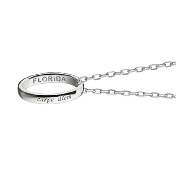 Florida Monica Rich Kosann "Carpe Diem" Poesy Ring Necklace in Silver Shot #3