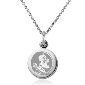 Florida State University Necklace with Charm in Sterling Silver Shot #1