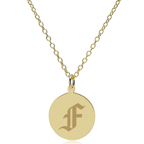 Fordham 18K Gold Pendant & Chain Shot #2