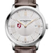 Fordham Men's Baume et Mercier 40mm Classima Quartz Watch with Silver Dial & Dark Brown Leather Strap