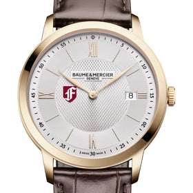 Fordham Men's Baume et Mercier 40mm Gold PVD Classima Watch with Silver Dial & Dark Brown Leather Strap Shot #1