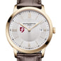 Fordham Men's Baume et Mercier 40mm Gold PVD Classima Watch with Silver Dial & Dark Brown Leather Strap Shot #1