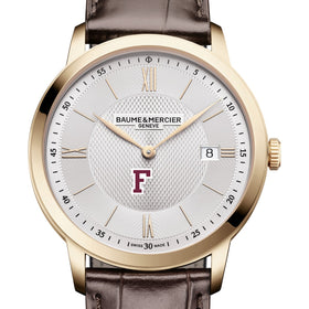 Fordham Men's Baume et Mercier 40mm Gold PVD Classima Watch with Silver Dial & Dark Brown Leather Strap Shot #1