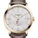 Fordham Men's Baume et Mercier 40mm Gold PVD Classima Watch with Silver Dial & Dark Brown Leather Strap