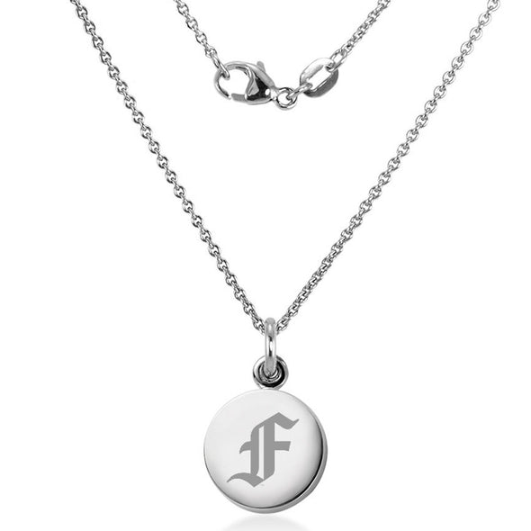 Fordham Necklace with Charm in Sterling Silver Shot #2