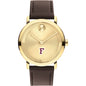 Fordham University Men's Movado BOLD Gold with Chocolate Leather Strap Shot #2