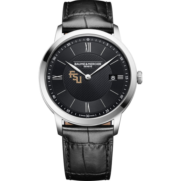 FSU Men's Baume et Mercier 40mm Classima Quartz Watch with Black Dial & Black Leather Strap Shot #2