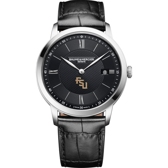 FSU Men's Baume et Mercier 40mm Classima Quartz Watch with Black Dial & Black Leather Strap Shot #2