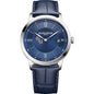 FSU Men's Baume et Mercier 40mm Classima Quartz Watch with Blue Dial & Dark Blue Leather Strap Shot #2