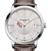 FSU Men's Baume et Mercier 40mm Classima Quartz Watch with Silver Dial & Dark Brown Leather Strap