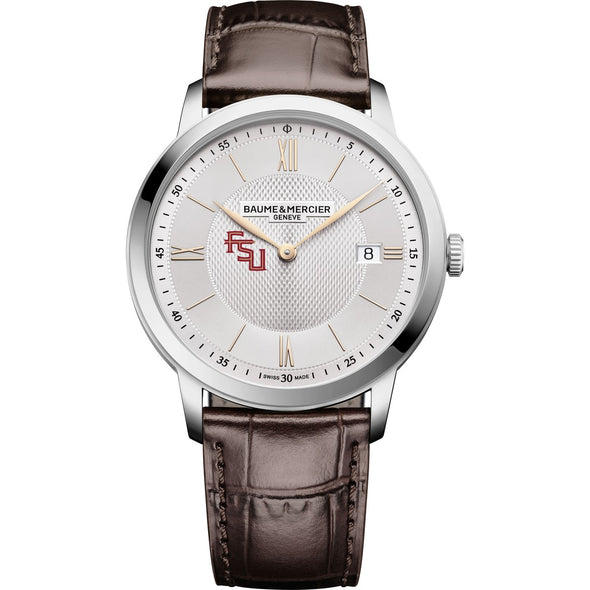 FSU Men's Baume et Mercier 40mm Classima Quartz Watch with Silver Dial & Dark Brown Leather Strap Shot #2