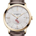 FSU Men's Baume et Mercier 40mm Gold PVD Classima Watch with Silver Dial & Dark Brown Leather Strap