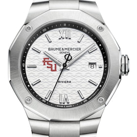 FSU Men's Baume et Mercier 42mm Riviera Watch with White Dial & Bracelet Shot #1