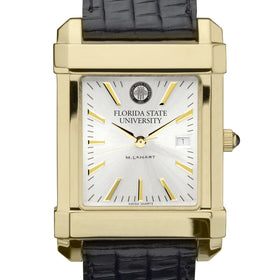 FSU Men's Gold Watch with 2-Tone Dial & Leather Strap at M.LaHart & Co. Shot #1