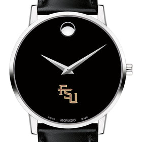 FSU Men&#39;s Movado Museum with Leather Strap Shot #1