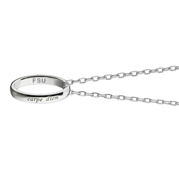 FSU Monica Rich Kosann "Carpe Diem" Poesy Ring Necklace in Silver Shot #3