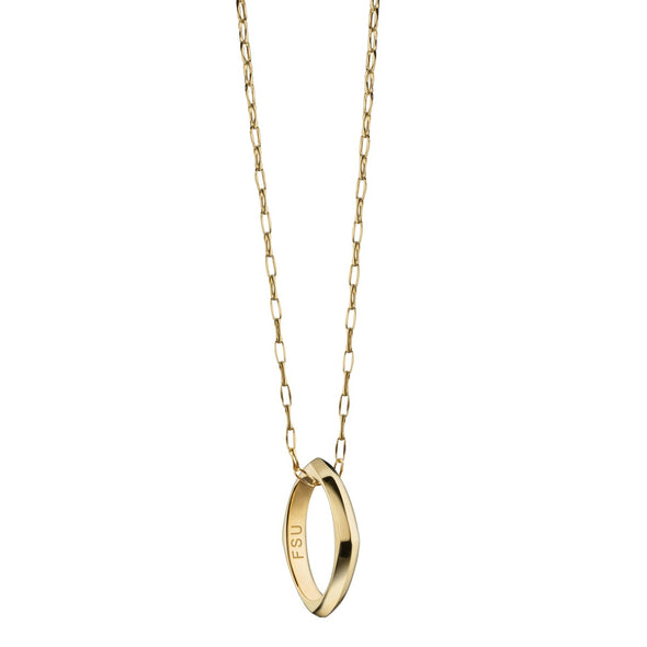 FSU Monica Rich Kosann Poesy Ring Necklace in Gold Shot #1