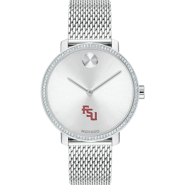 FSU Women's Movado Bold with Crystal Bezel & Mesh Bracelet Shot #2