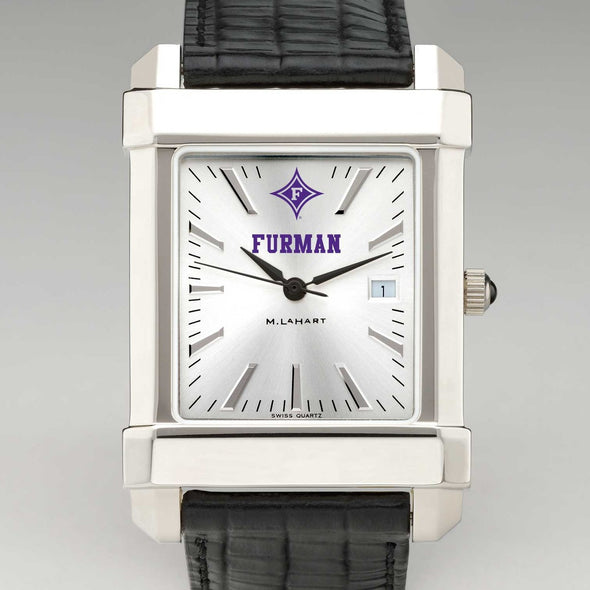 Furman Men&#39;s Collegiate Watch with Leather Strap Shot #1