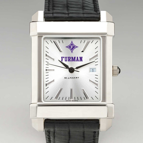 Furman Men's Collegiate Watch with Leather Strap Shot #1