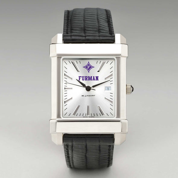 Furman Men&#39;s Collegiate Watch with Leather Strap Shot #2