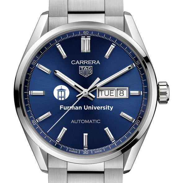 Furman Men&#39;s TAG Heuer Carrera with Blue Dial &amp; Day-Date Window Shot #1