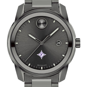 Furman University Men's Movado BOLD Gunmetal Grey with Date Window Shot #1