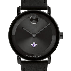 Furman University Men's Movado BOLD with Black Leather Strap Shot #1
