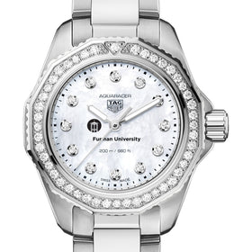 Furman Women's TAG Heuer Steel Aquaracer with Diamond Dial & Bezel Shot #1